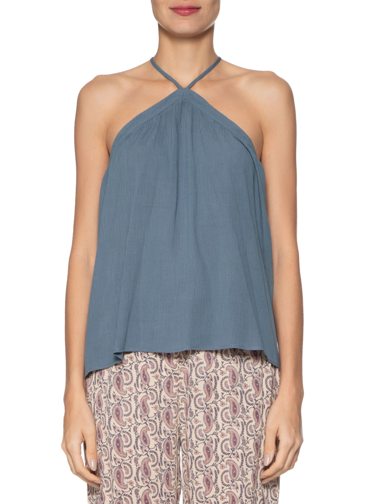 Blusa Feminina Frente Única Azul Maria Filó