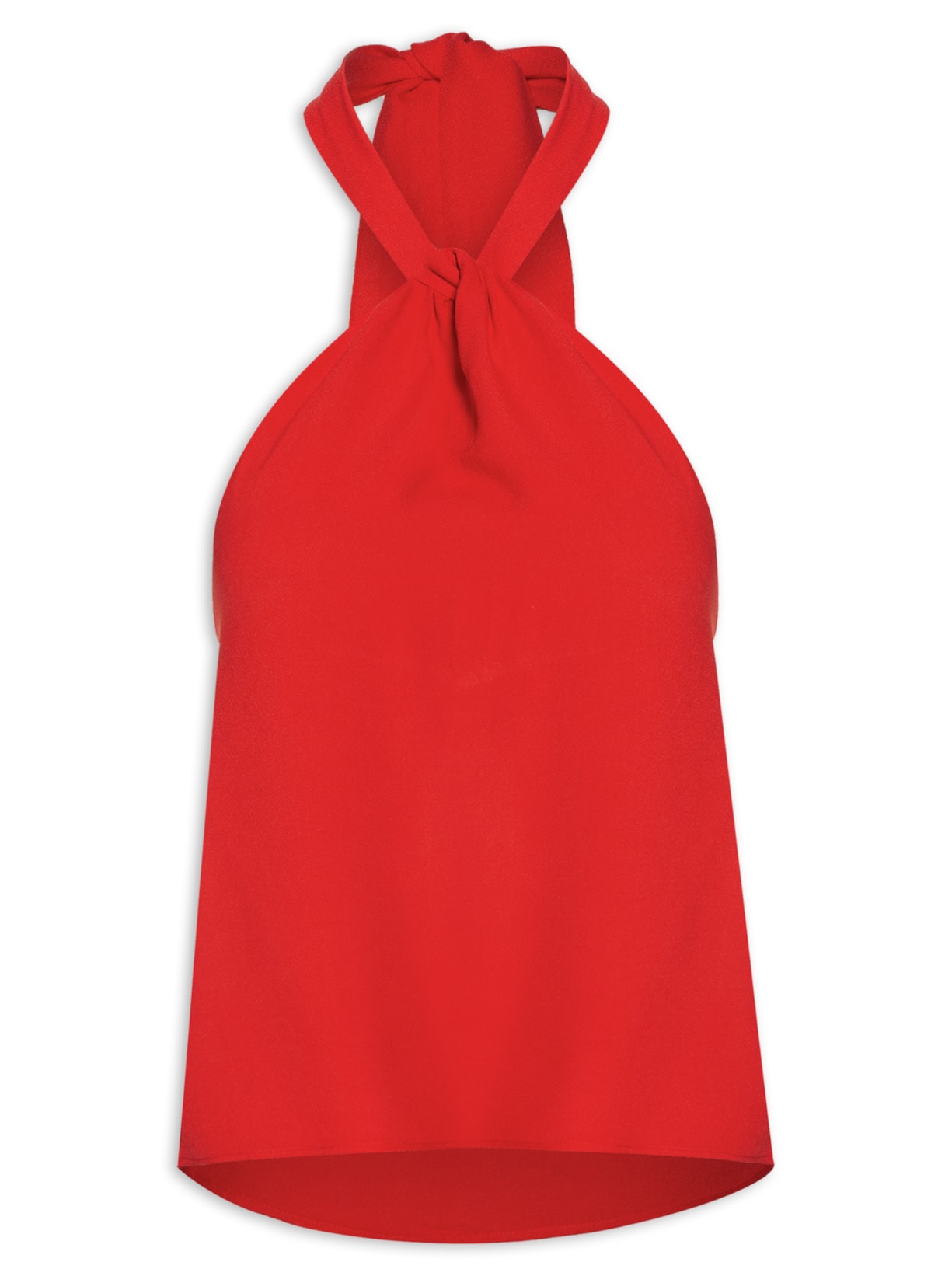 Blusa Feminina Frente Única Crepe - Vermelho