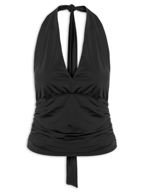 Blusa Feminina Frente Única Em Poliamida – Preto