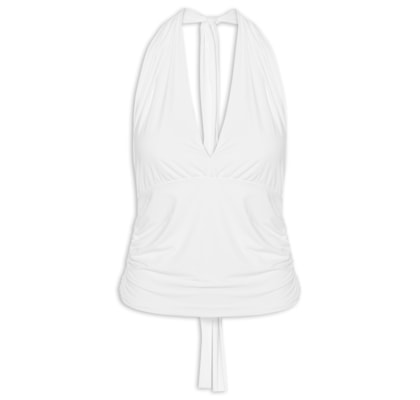 Blusa Feminina Frente Única Em Poliamida - Branco