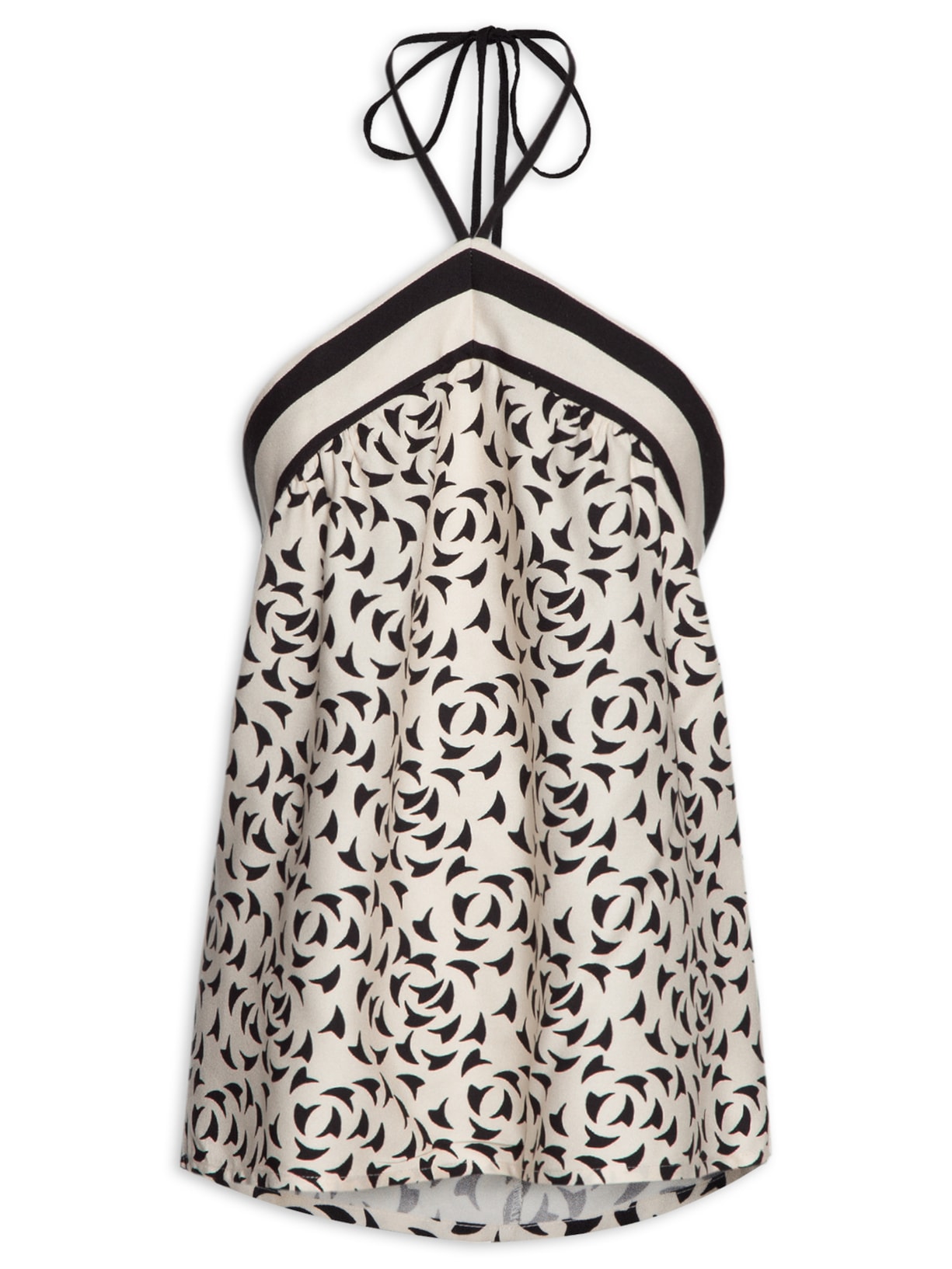 Blusa Feminina Frente Única Lenço Geo Caminho - Off White