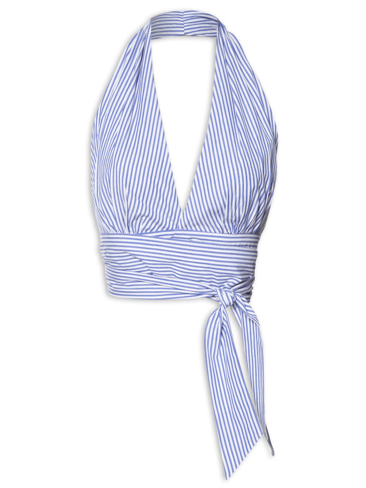 Blusa Feminina Frente Única Listras - Azul