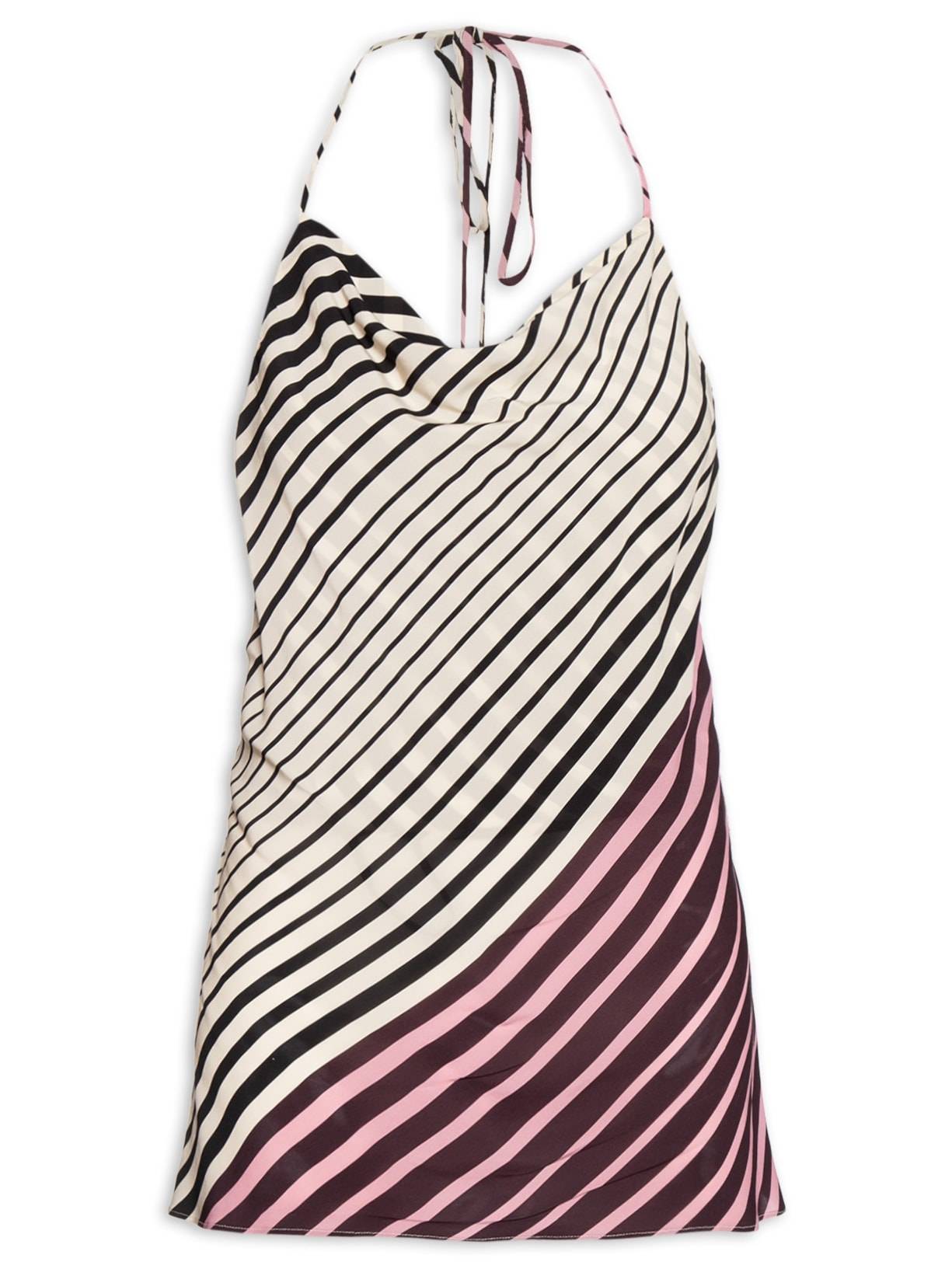 Blusa Feminina Frente Única Listras - Preto