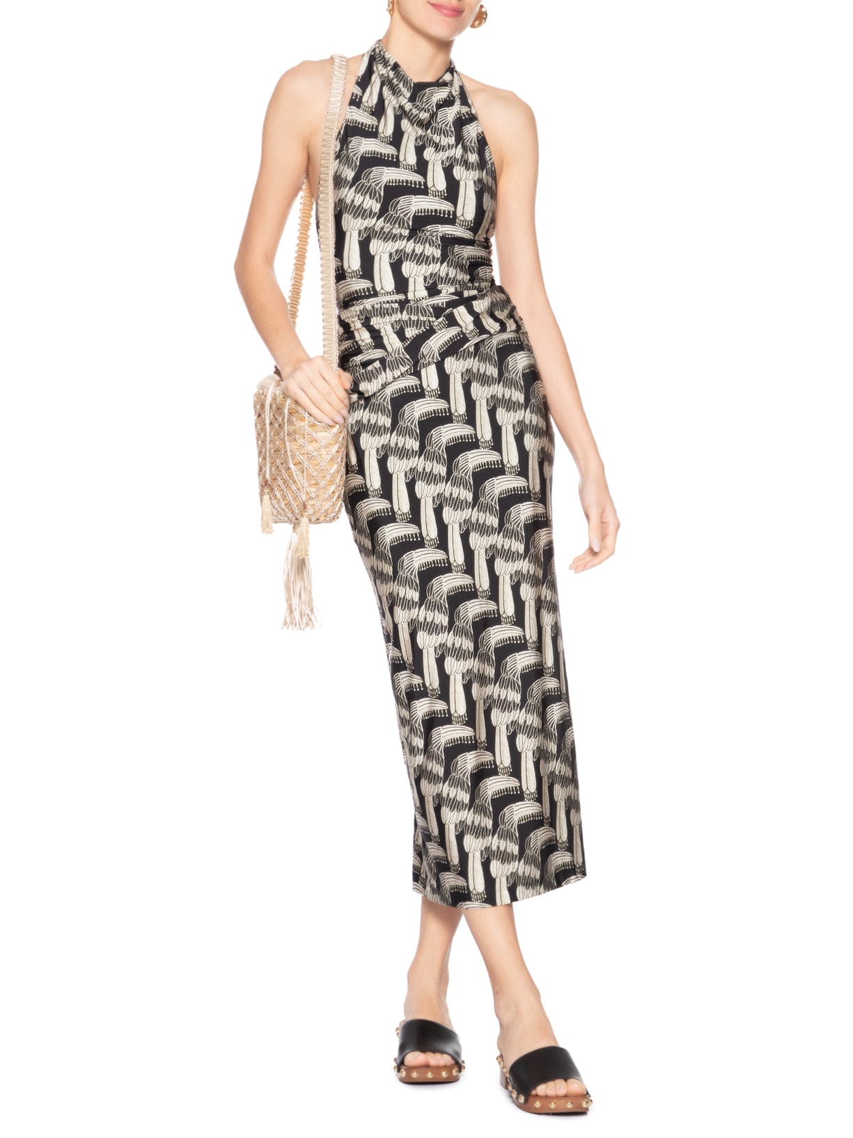 Blusa feminina Frente Única Tucanário Preta Farm