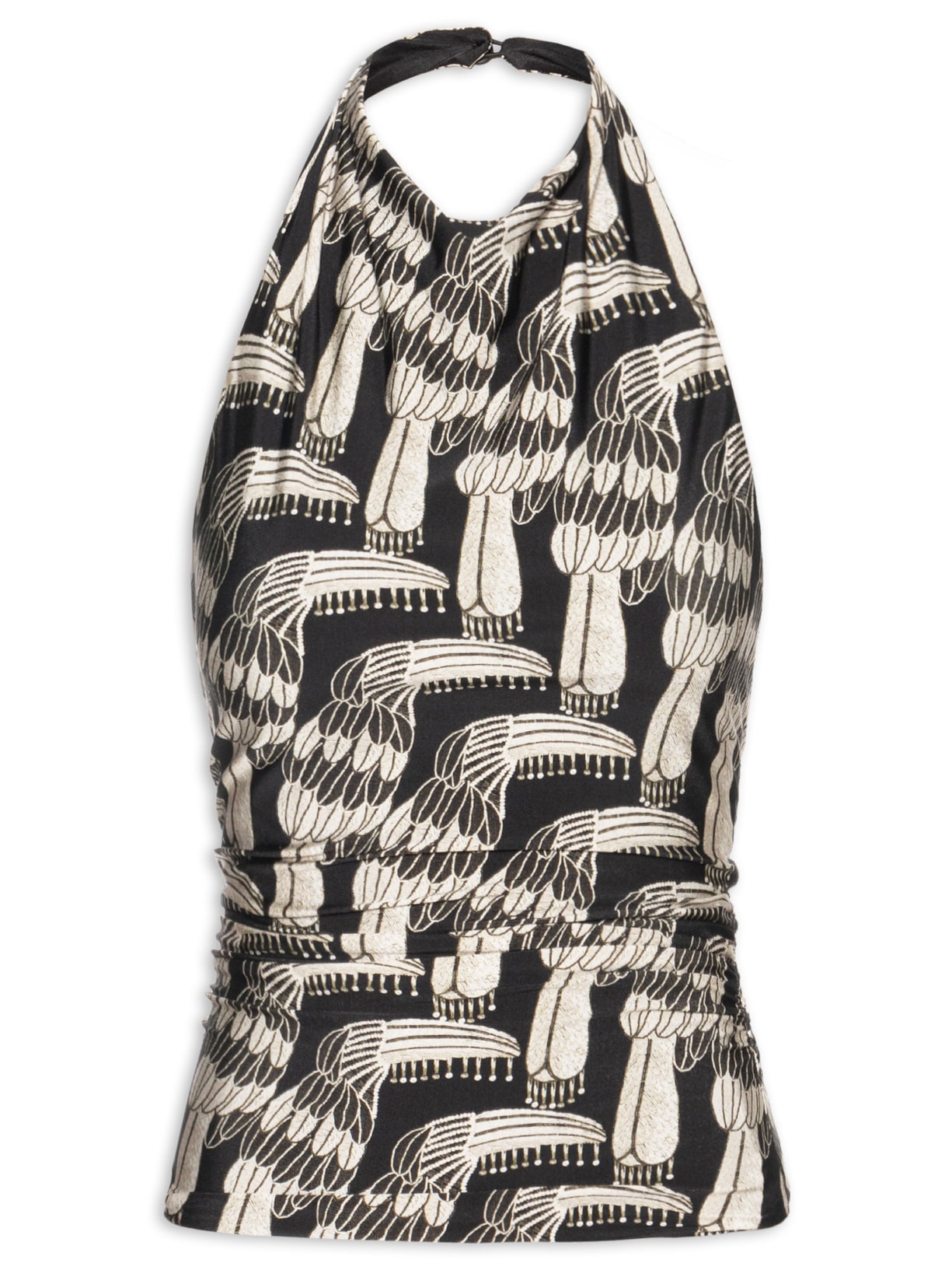 Blusa feminina Frente Única Tucanário Preto Farm