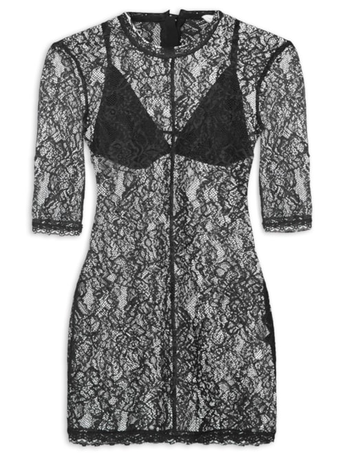 Blusa Feminina Garden Lace Luna - Preto