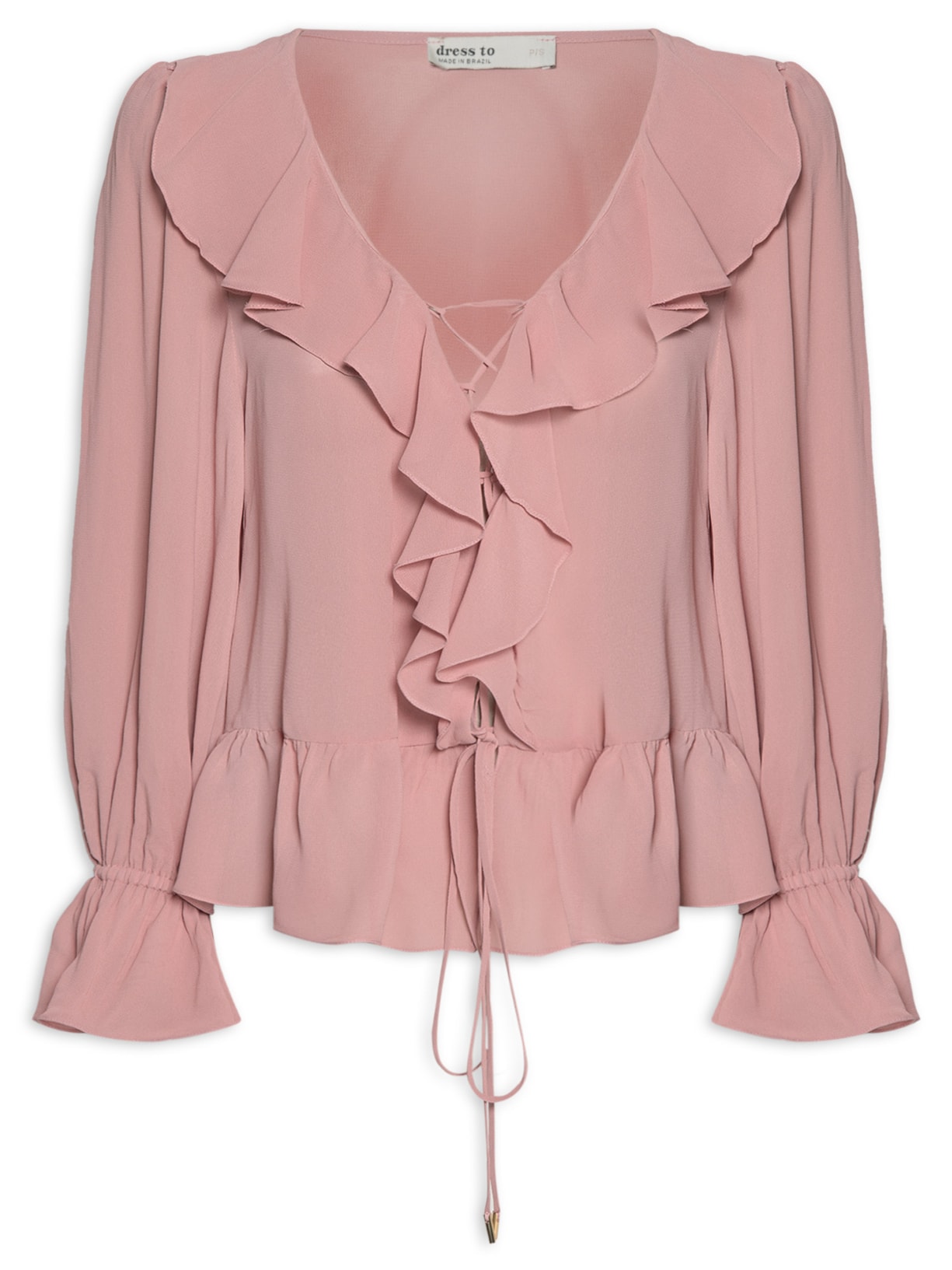 Blusa Feminina Ggt Babados Rosa Dress To