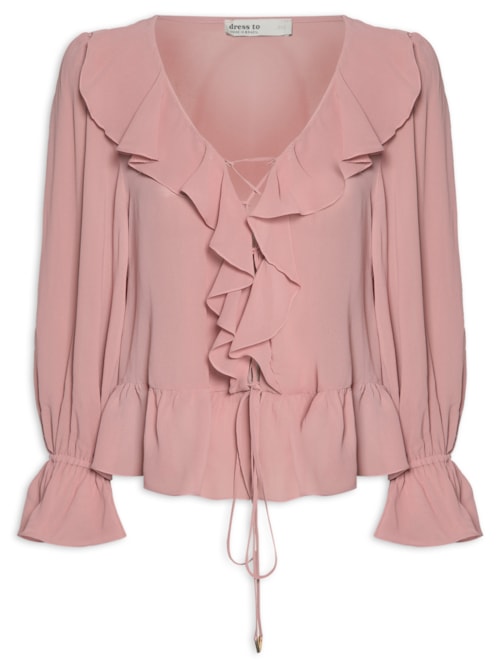 Blusa Feminina Ggt Babados - Rosa