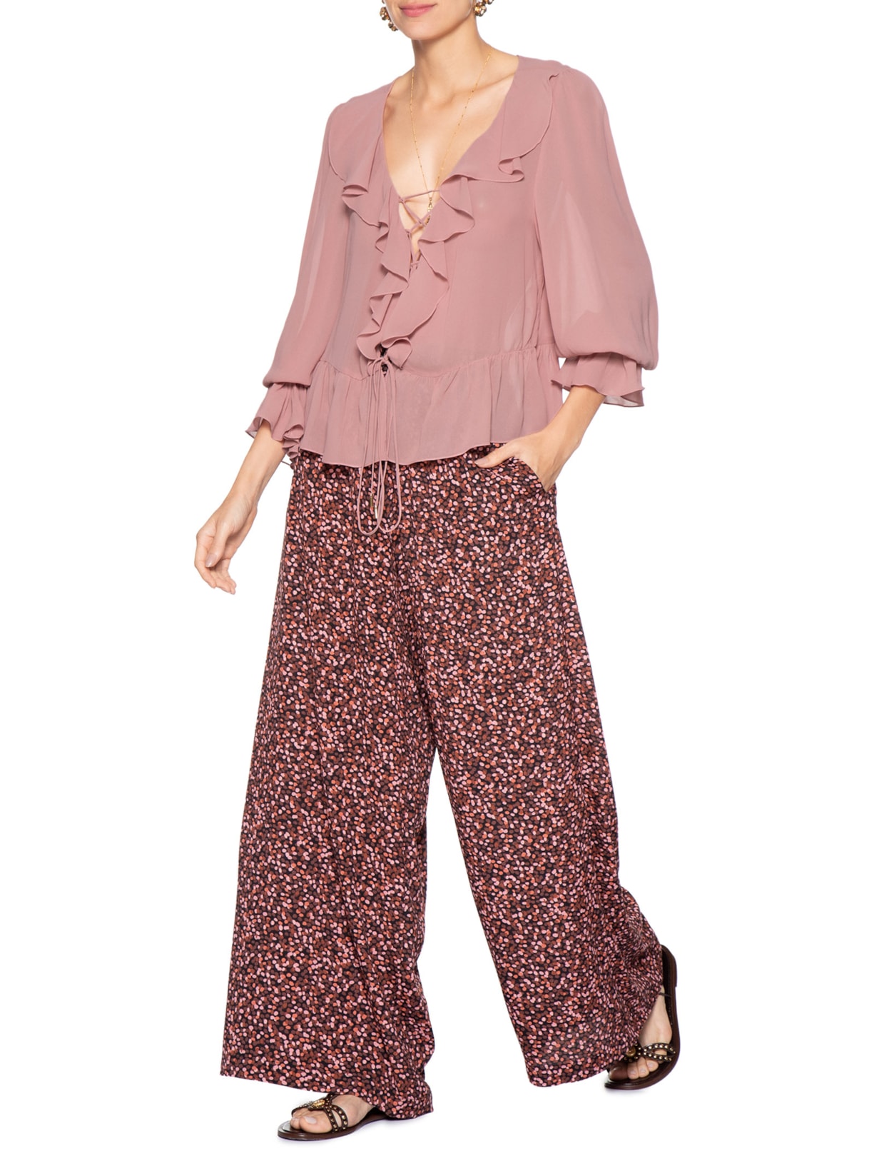 Blusa Feminina Ggt Babados Rosa Dress To