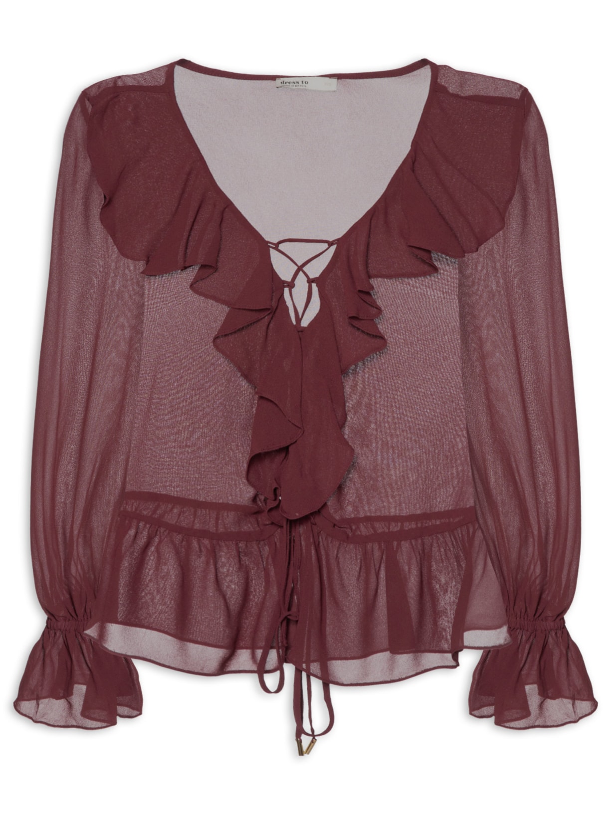 Blusa Feminina Ggt Babados Vermelho Dress To