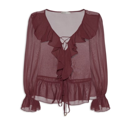 Blusa Feminina Ggt Babados - Vermelho