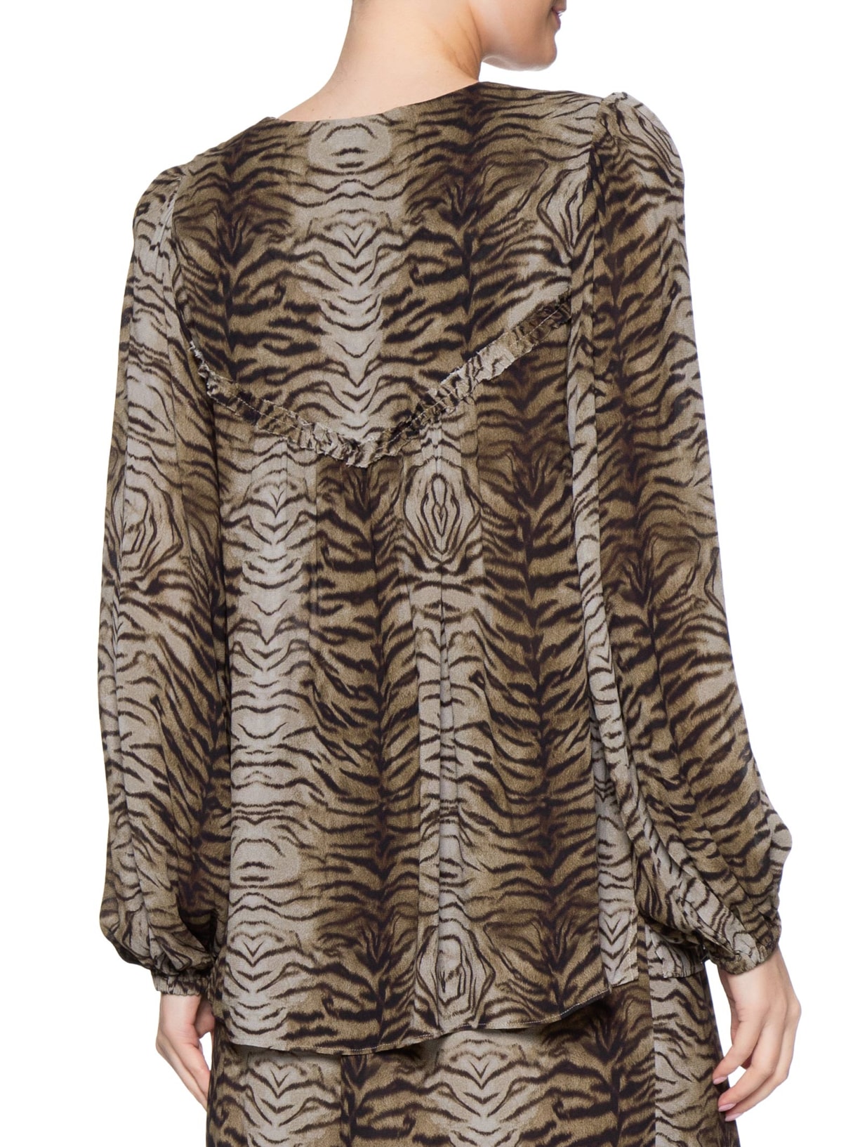 Blusa Feminina GGT Estampa Felin Marrom Maria Filó