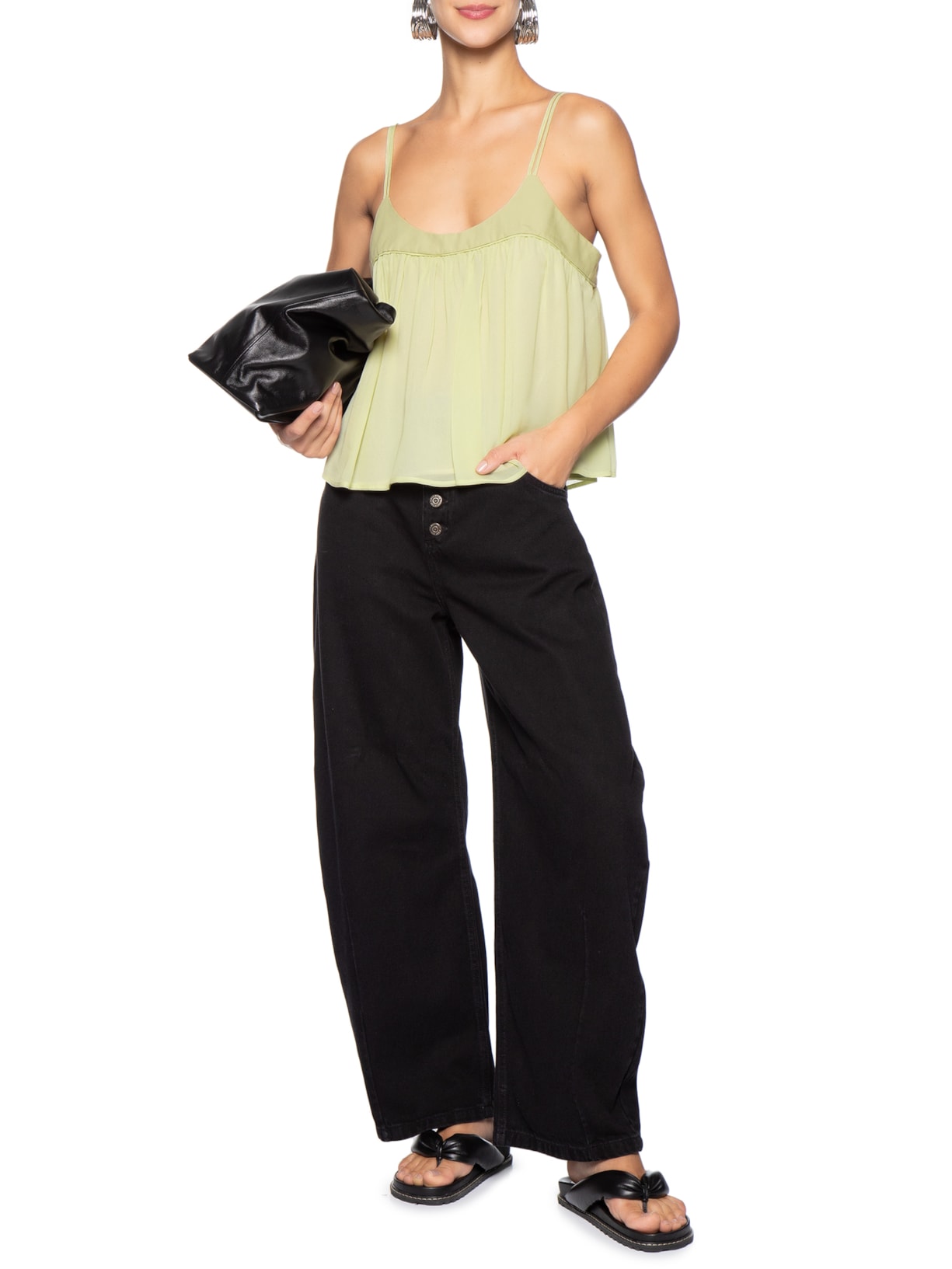 Blusa Feminina GGT Pala Tricoline – Verde Animale Jeans