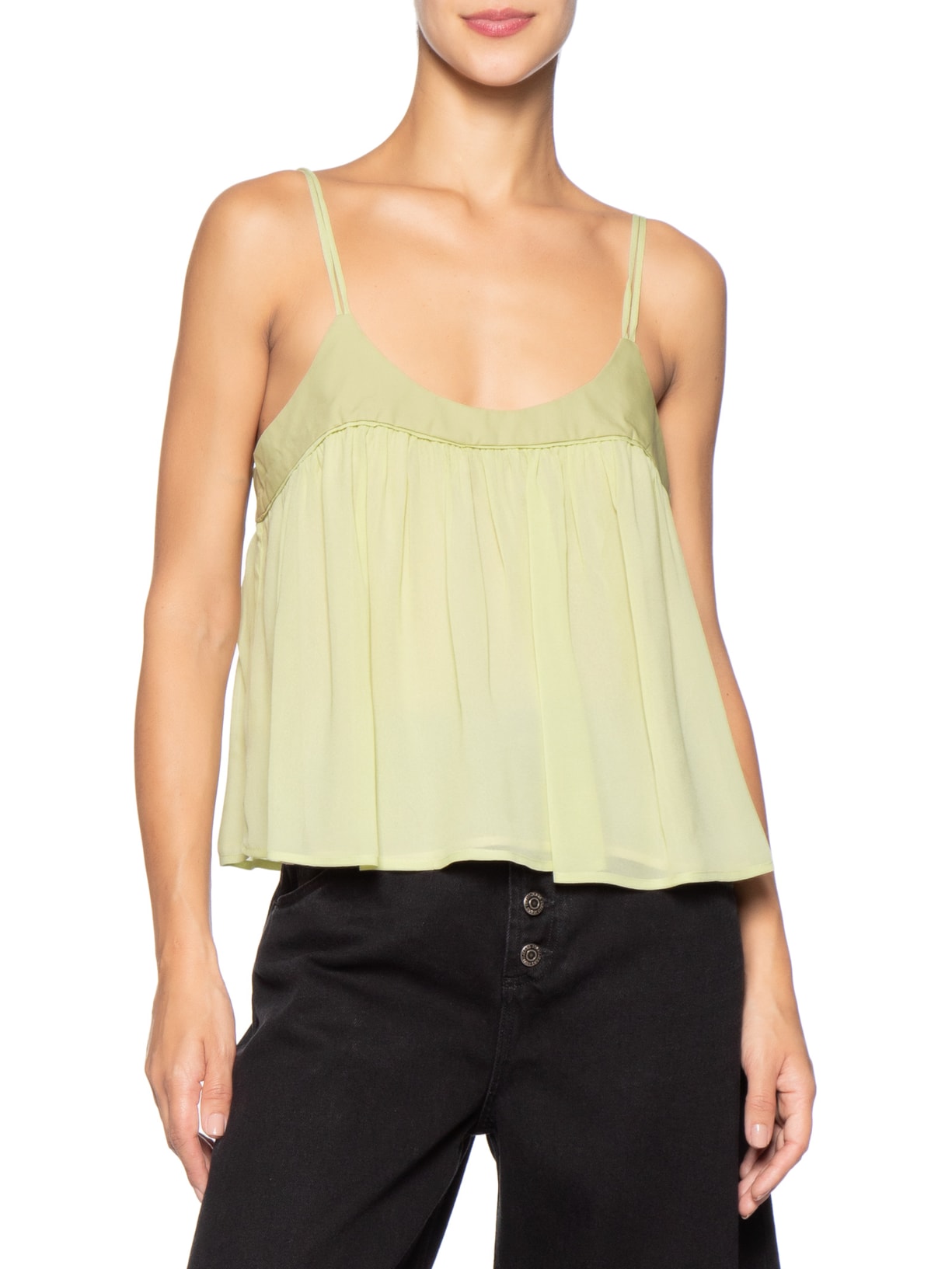 Blusa Feminina GGT Pala Tricoline – Verde Animale Jeans