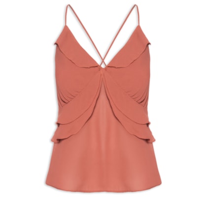 Blusa Feminina GGT Recortes - Marrom