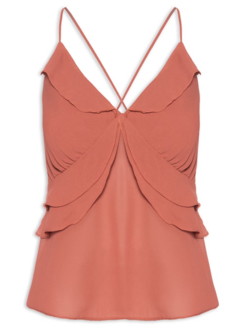 Blusa Feminina GGT Recortes - Marrom
