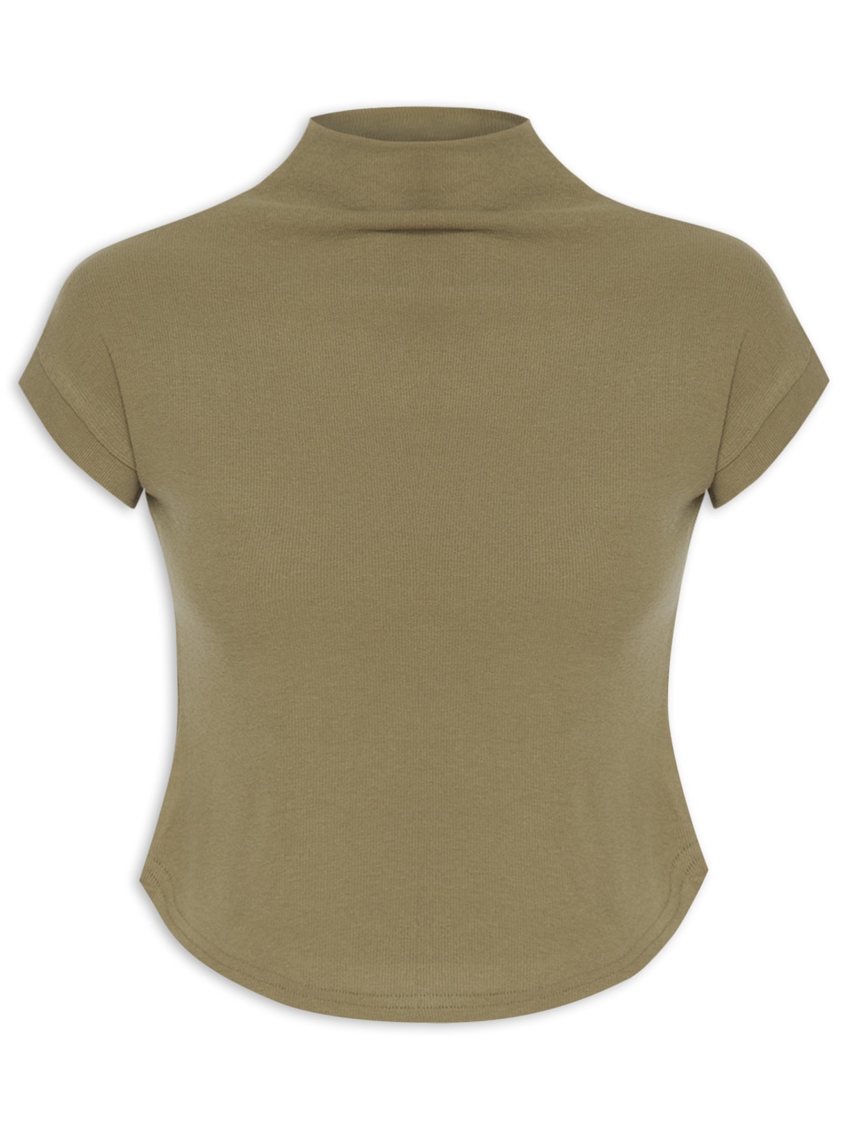 Blusa Feminina Gola Alta Barra Mullet - Verde