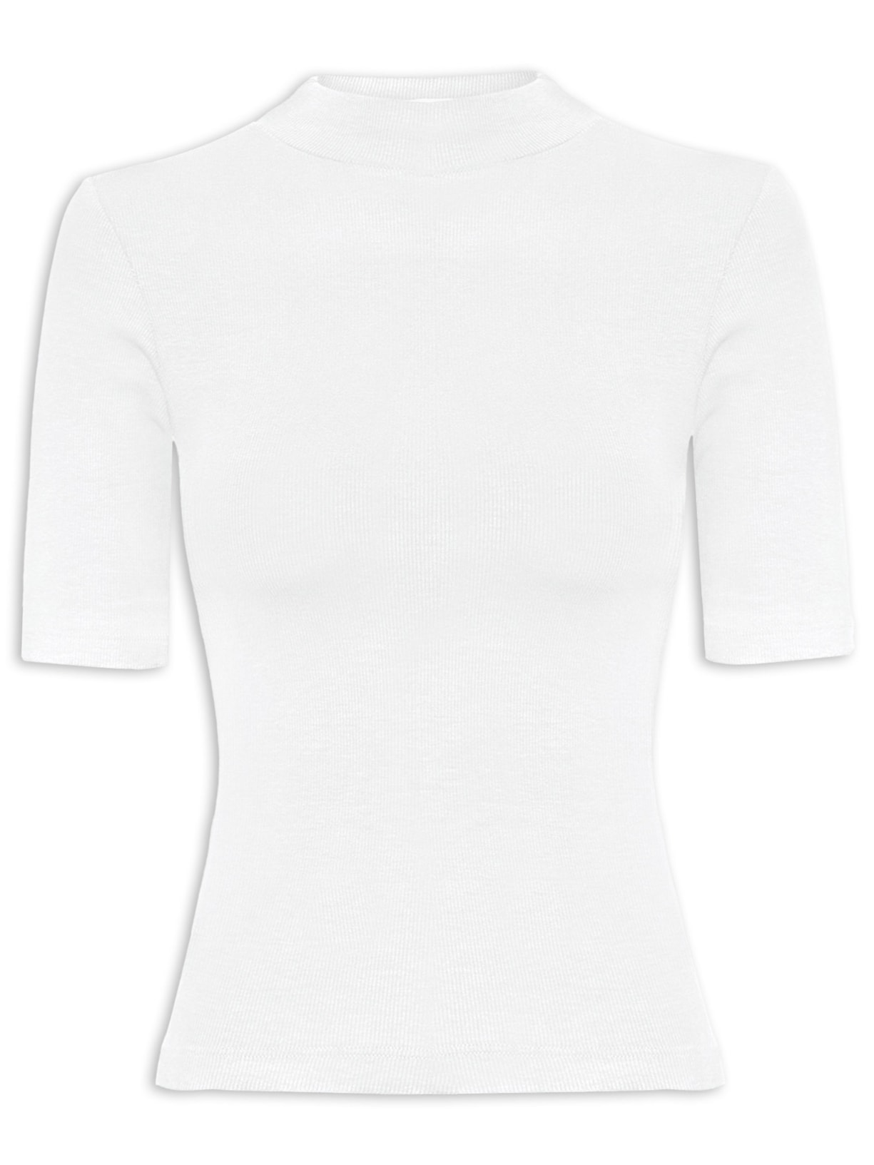 Blusa Feminina Gola Alta Canelada - Off White
