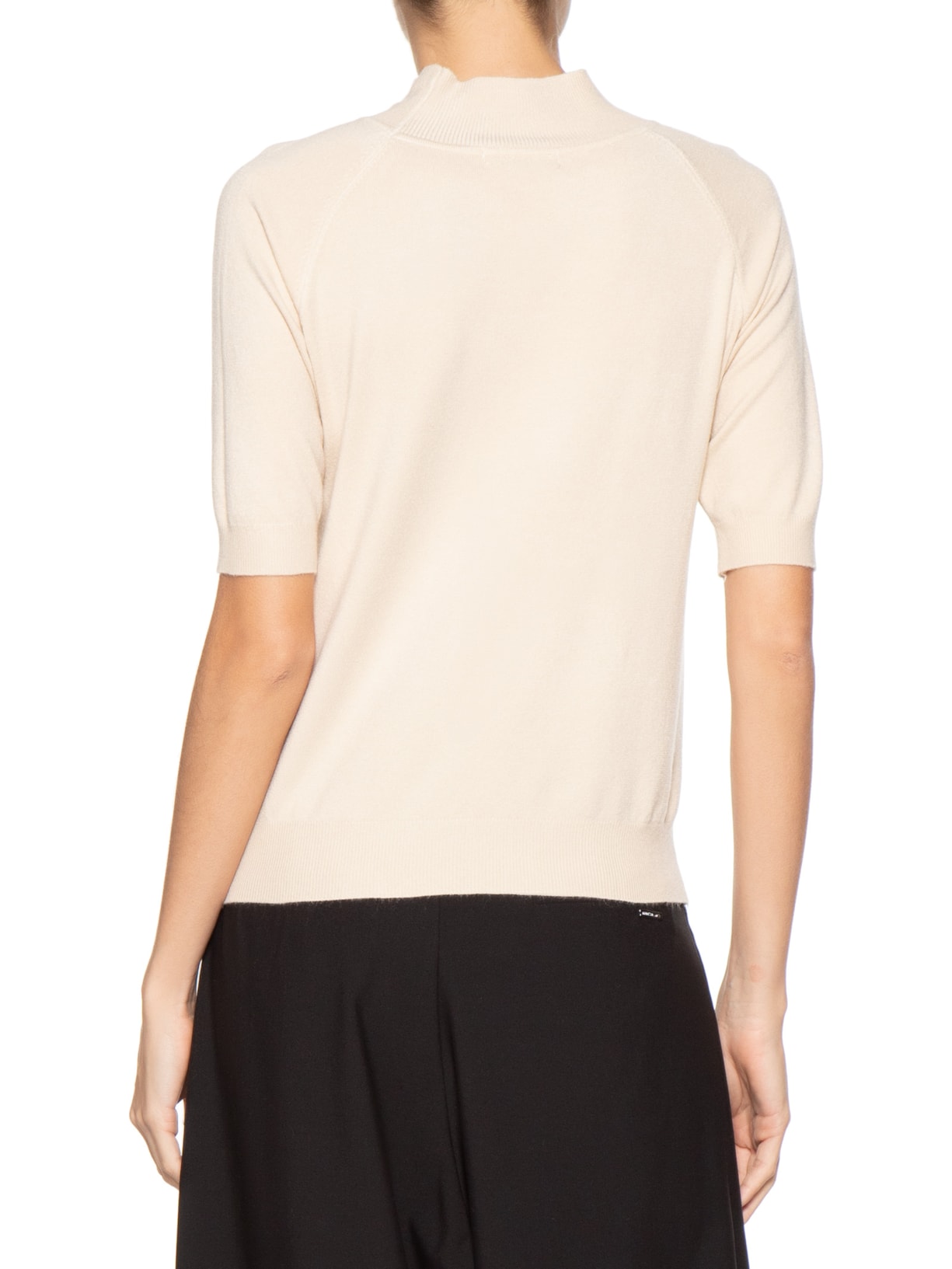 Blusa Feminina Gola Alta Em Tricot Bege '2Essential