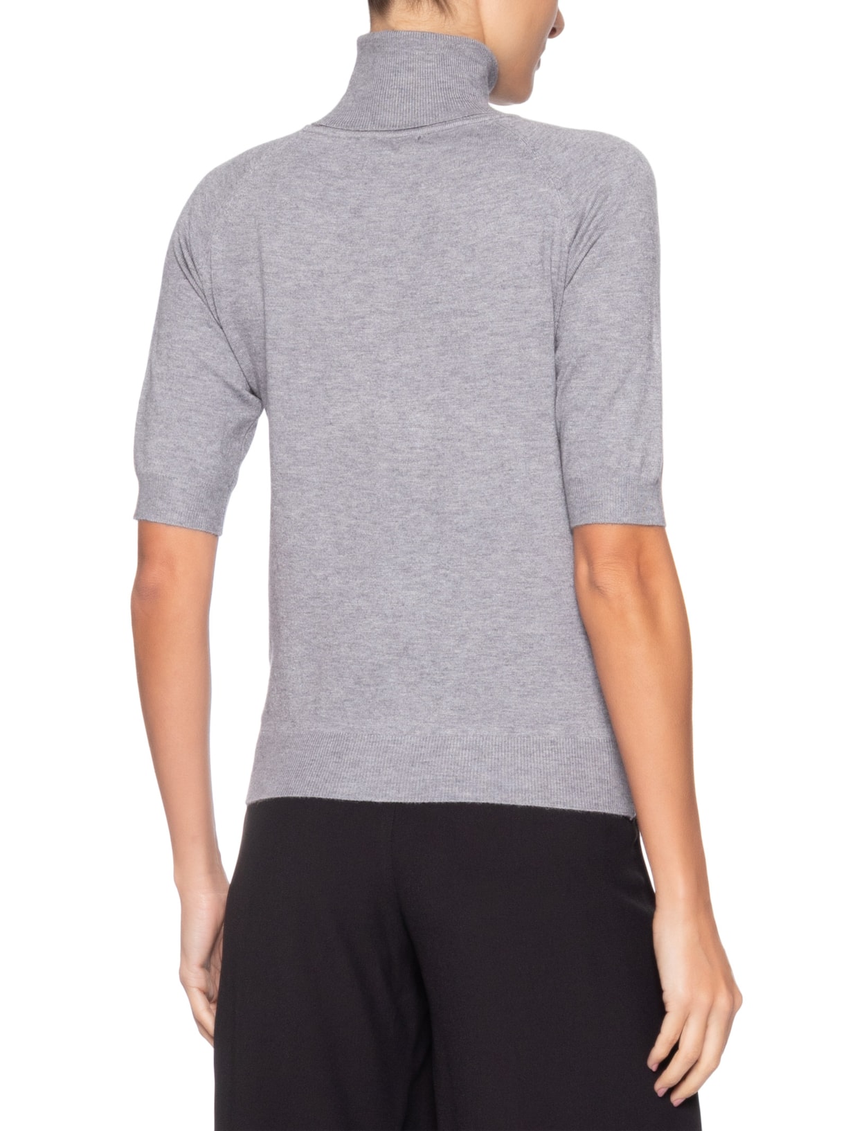 Blusa Feminina Gola Alta Em Tricot Cinza '2Essential