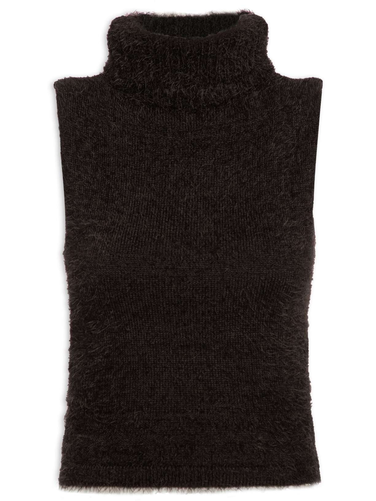 Blusa feminina Gola Alta Em Tricot Marrom '2Essential