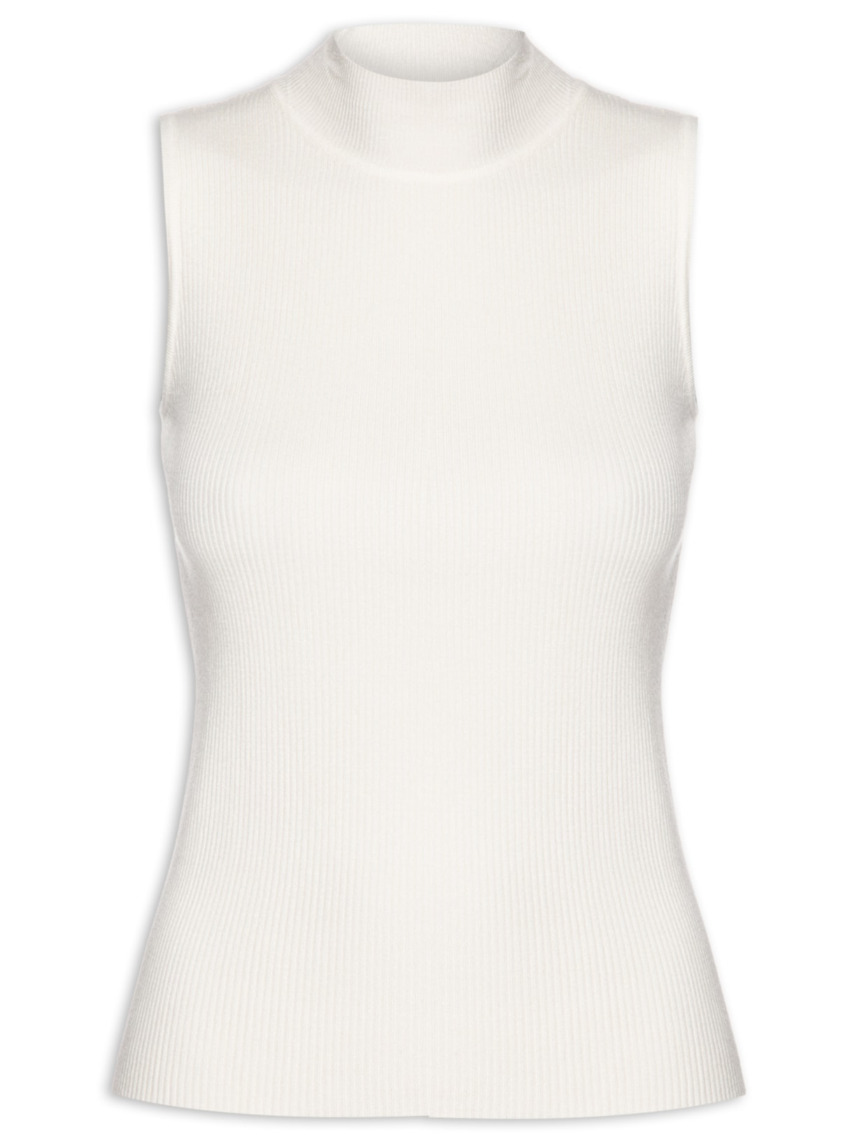 Blusa Feminina Gola Alta Em Tricot - Off White