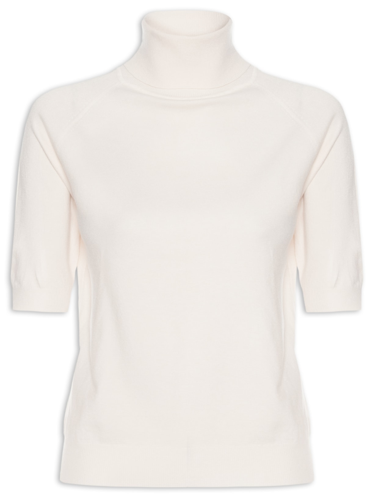 Blusa Feminina Gola Alta Em Tricot - Off White