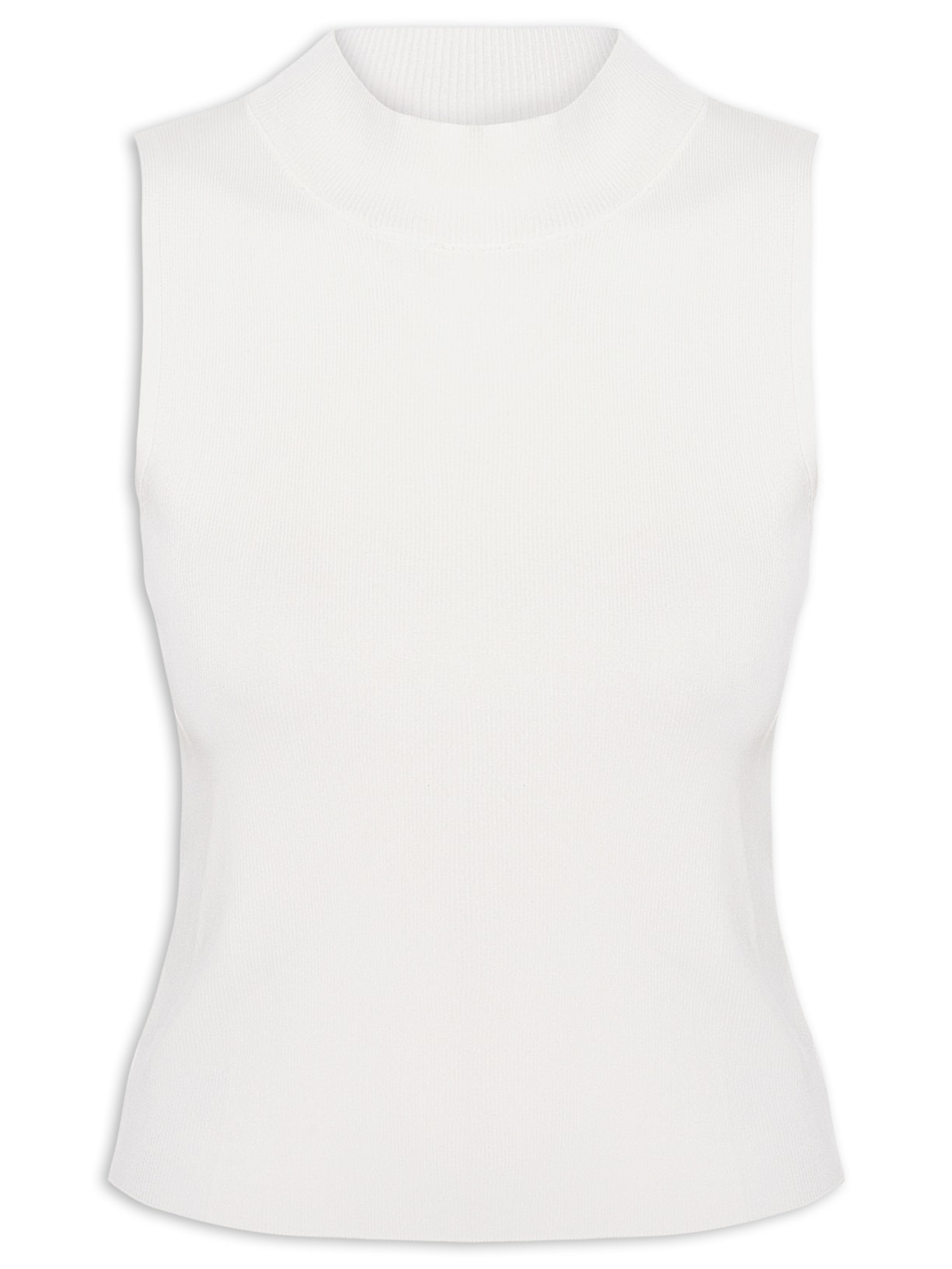 Blusa Feminina Gola Alta Em Tricot - Off White