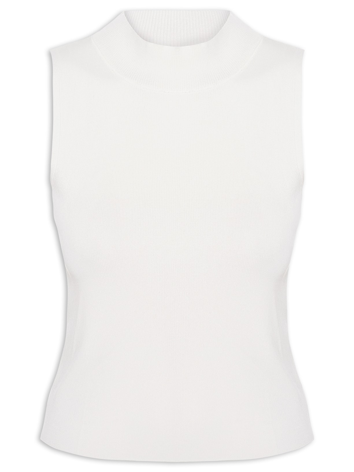 Blusa Feminina Gola Alta Em Tricot - Off White