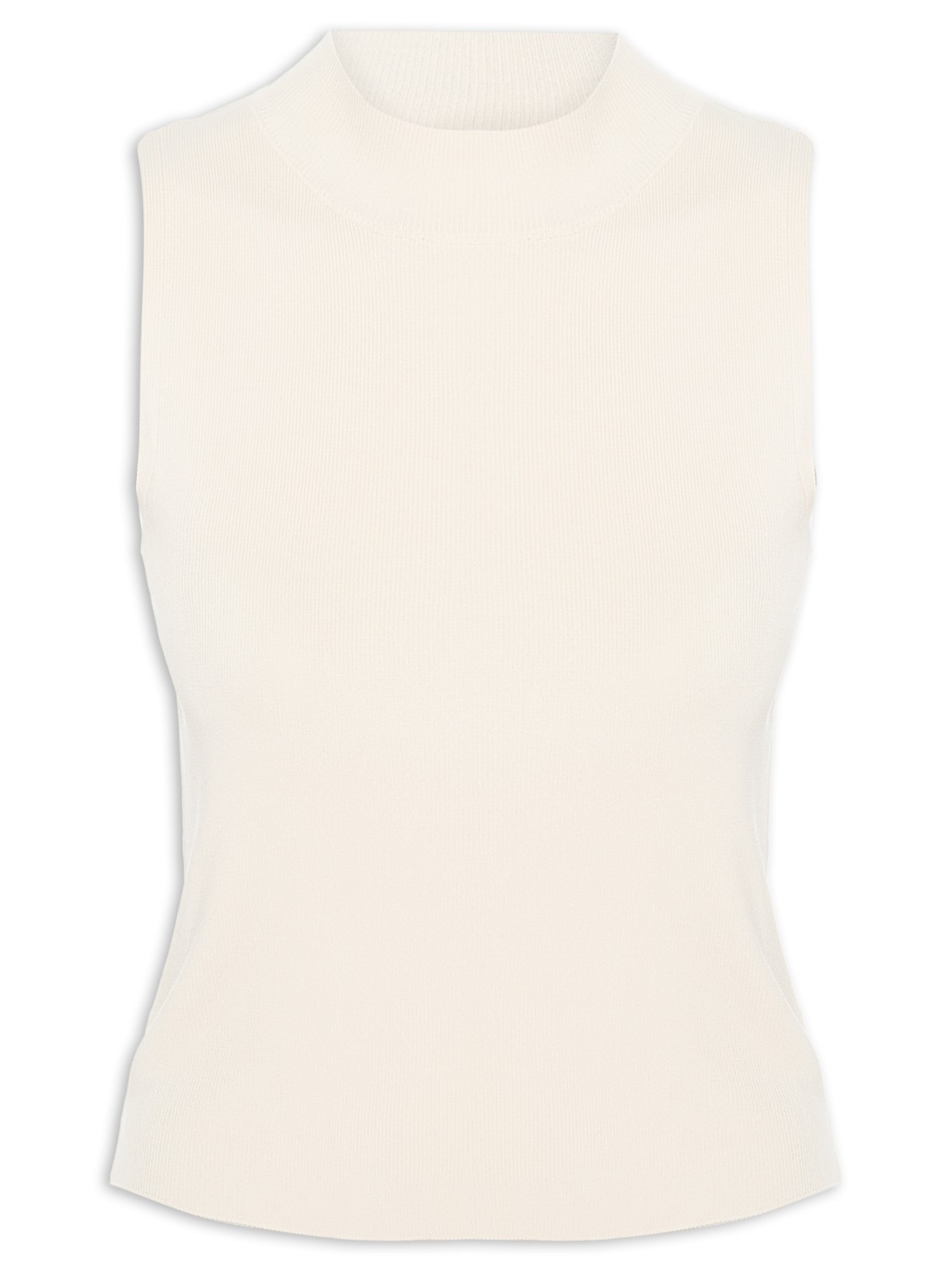 Blusa Feminina Gola Alta Em Tricot - Off White
