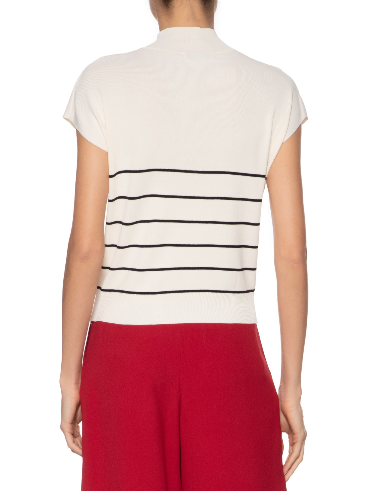 Blusa Feminina Gola Alta Em Tricot Off White '2Essential