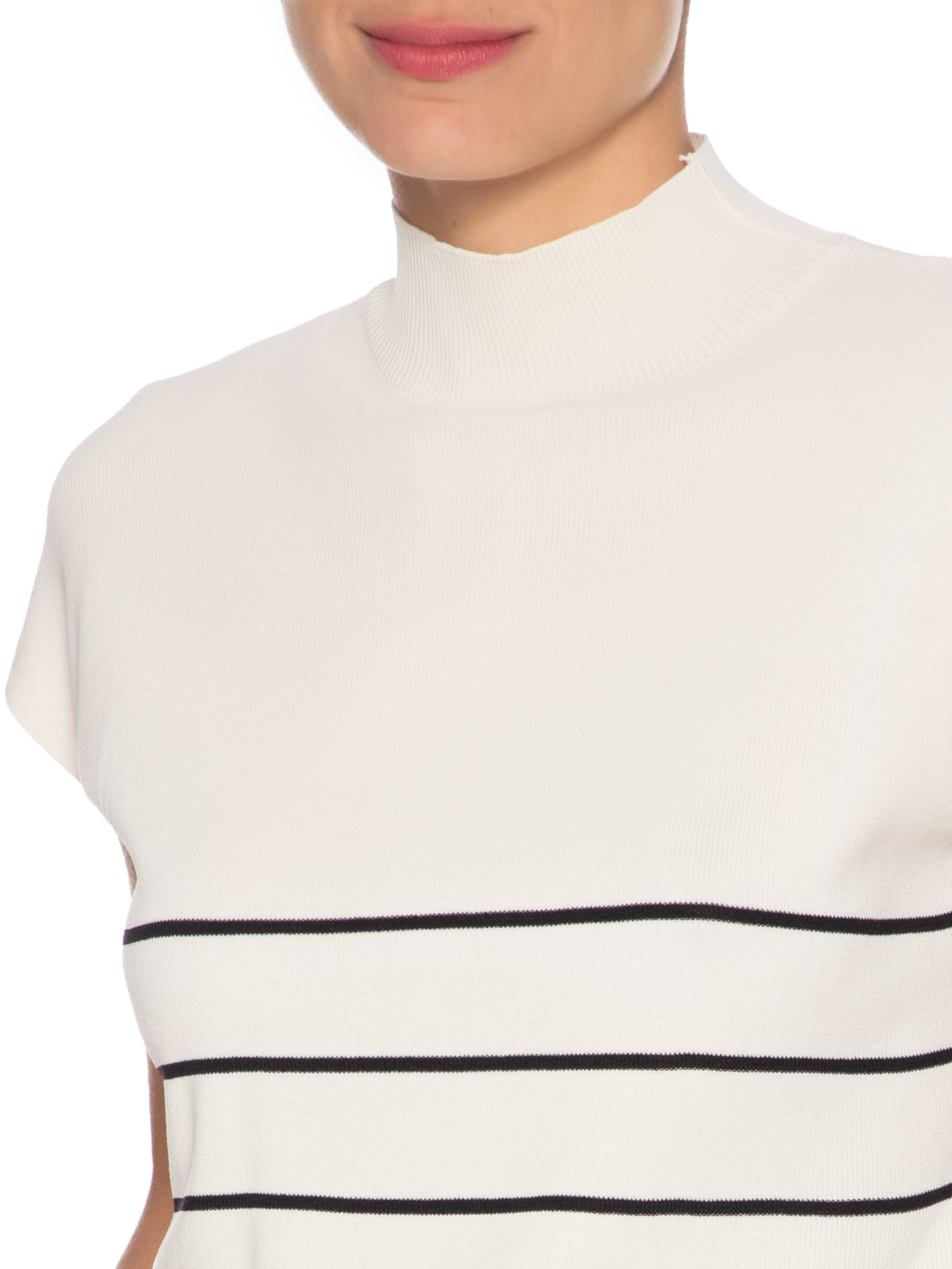 Blusa Feminina Gola Alta Em Tricot Off White '2Essential