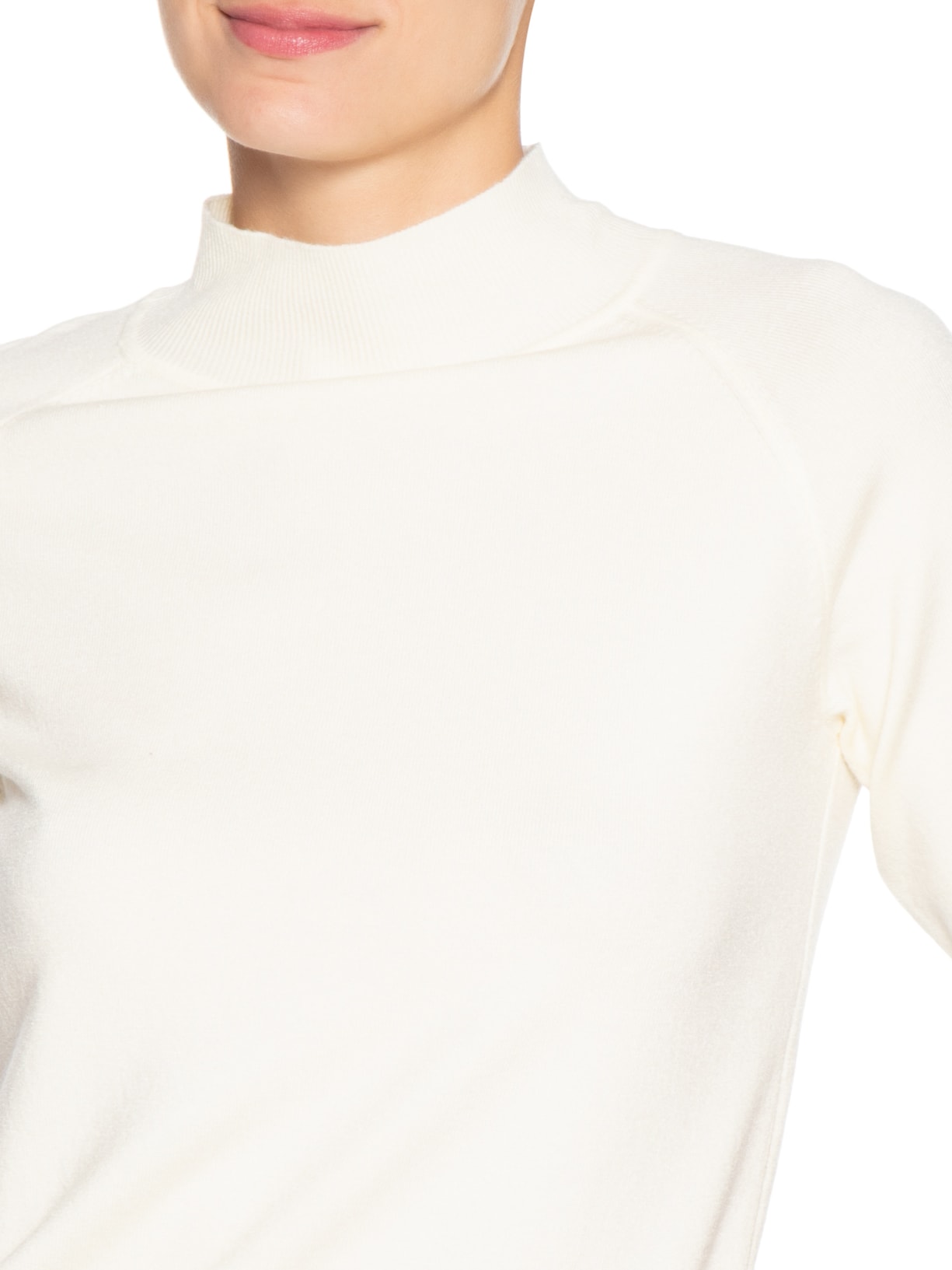 Blusa Feminina Gola Alta Em Tricot Off White '2Essential