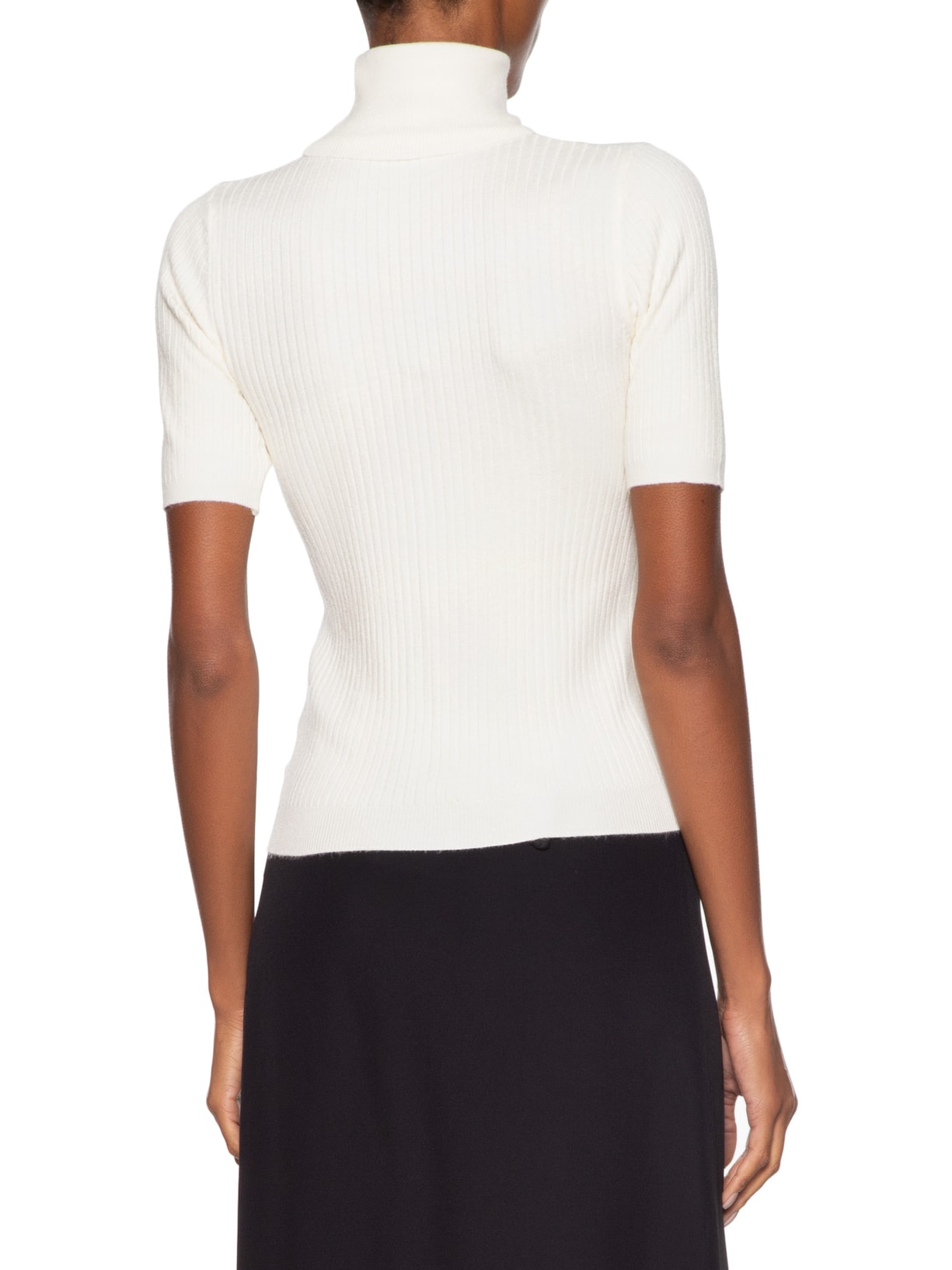 Blusa Feminina Gola Alta Em Tricot Off White '2Essential