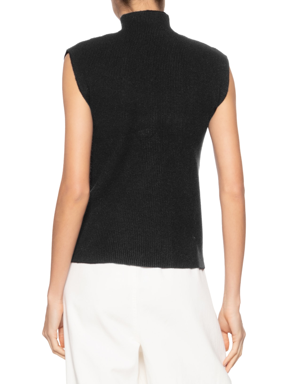 Blusa Feminina Gola Alta Em Tricot Preto '2Essential