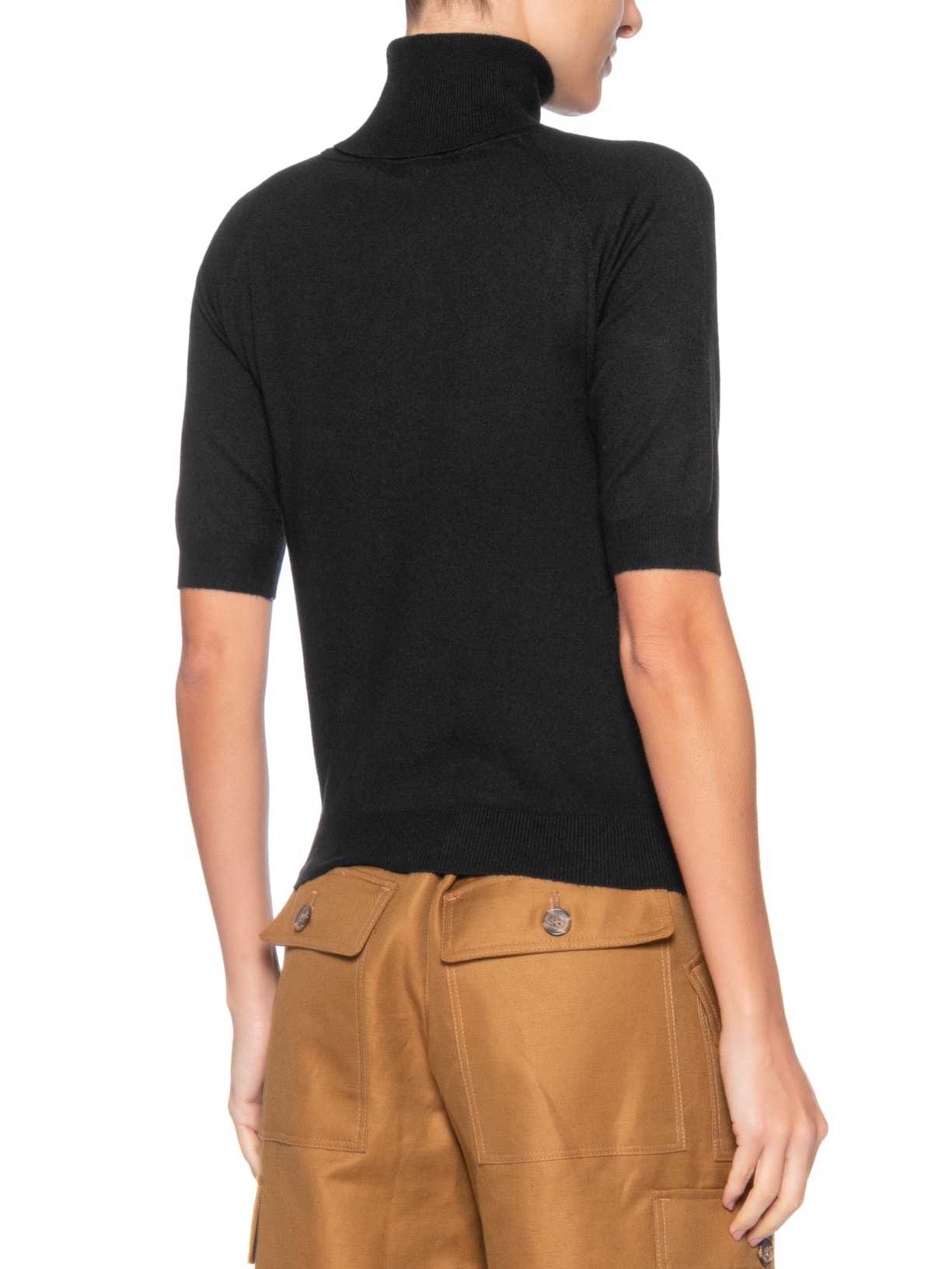 Blusa Feminina Gola Alta Em Tricot Preto '2Essential