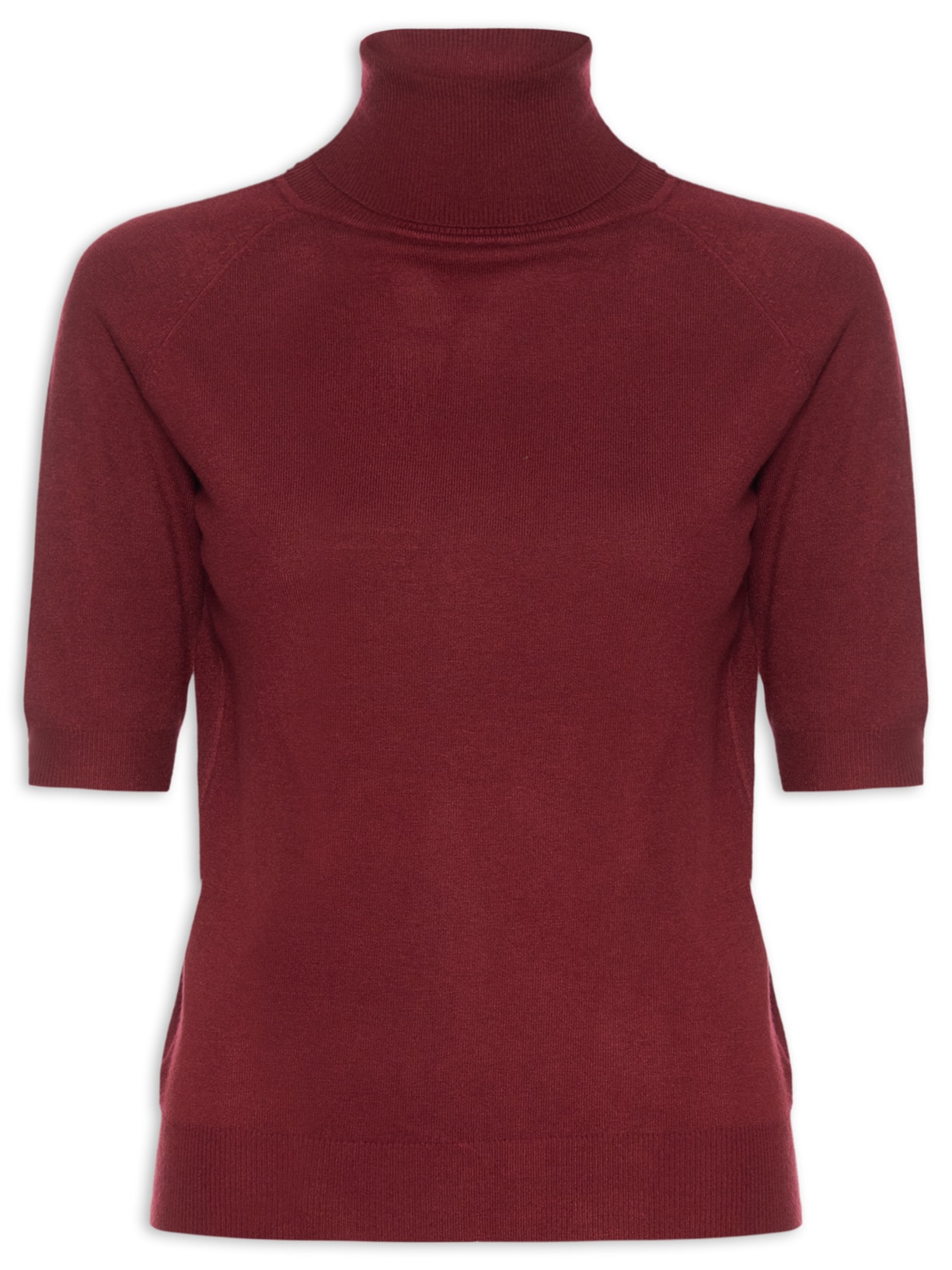 Blusa Feminina Gola Alta Em Tricot - Vinho