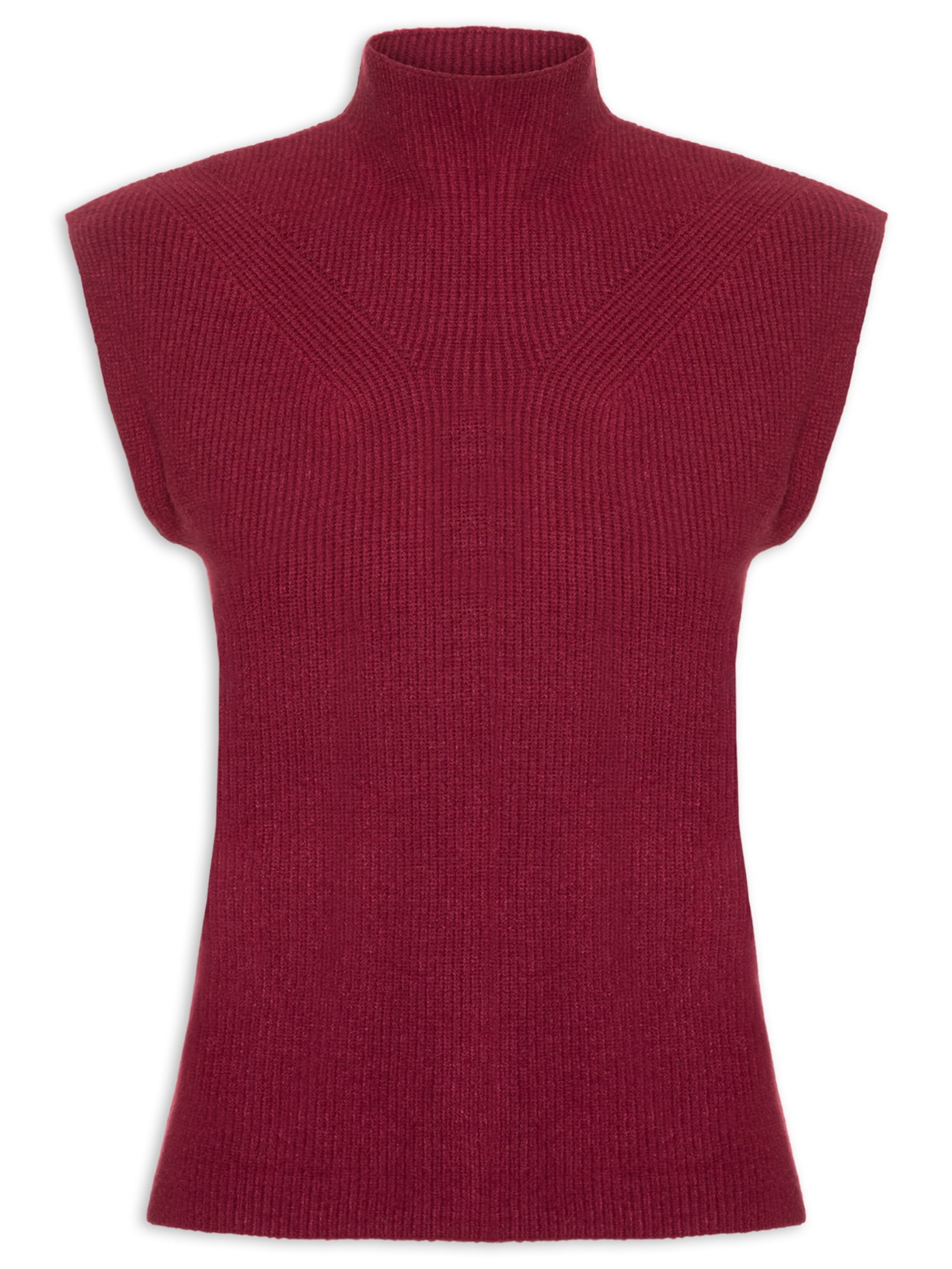 Blusa Feminina Gola Alta Em Tricot - Vinho