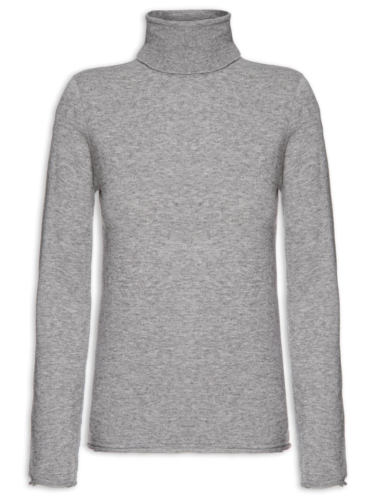 Blusa Feminina Gola Alta Manga Longa - Cinza