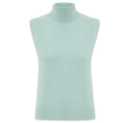 Blusa Feminina Gola Alta Puro Cashmere - Azul