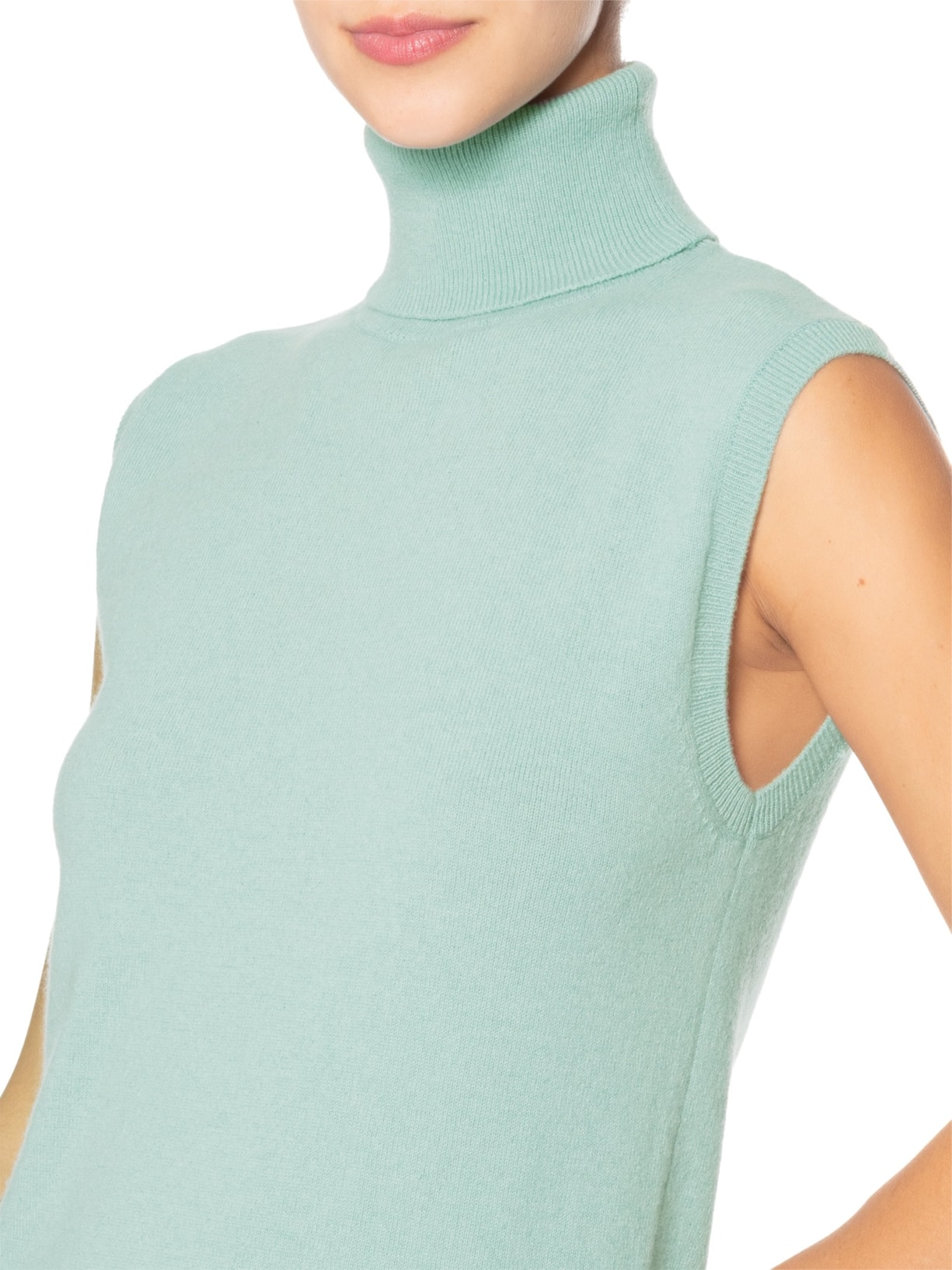 Blusa Feminina Gola Alta Puro Cashmere Azul '2Essential