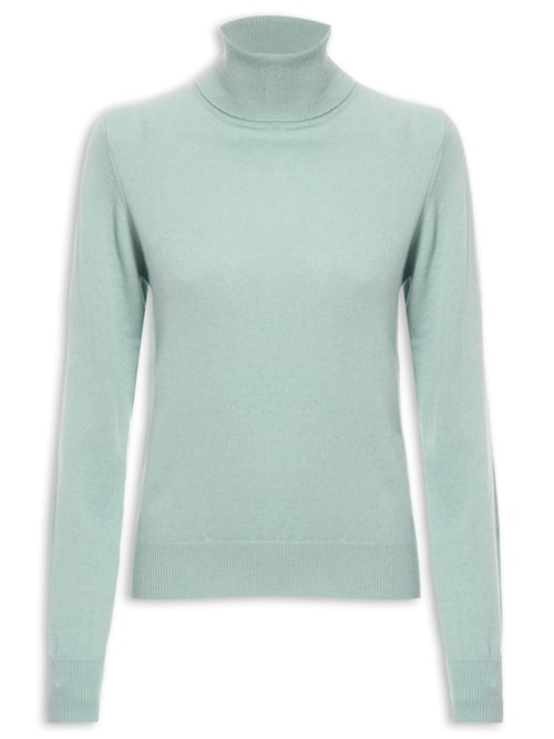 Blusa Feminina Gola Alta Puro Cashmere - Azul