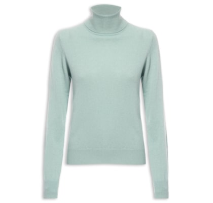 Blusa Feminina Gola Alta Puro Cashmere - Azul