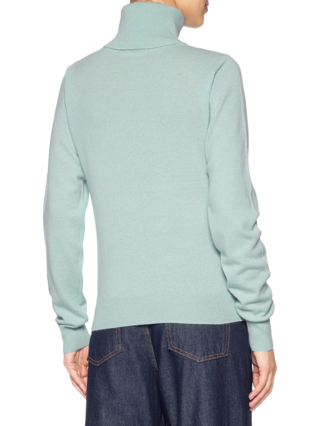 Blusa Feminina Gola Alta Puro Cashmere Azul '2Essential
