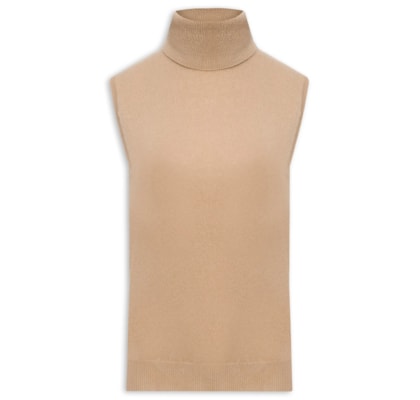 Blusa Feminina Gola Alta Puro Cashmere - Bege