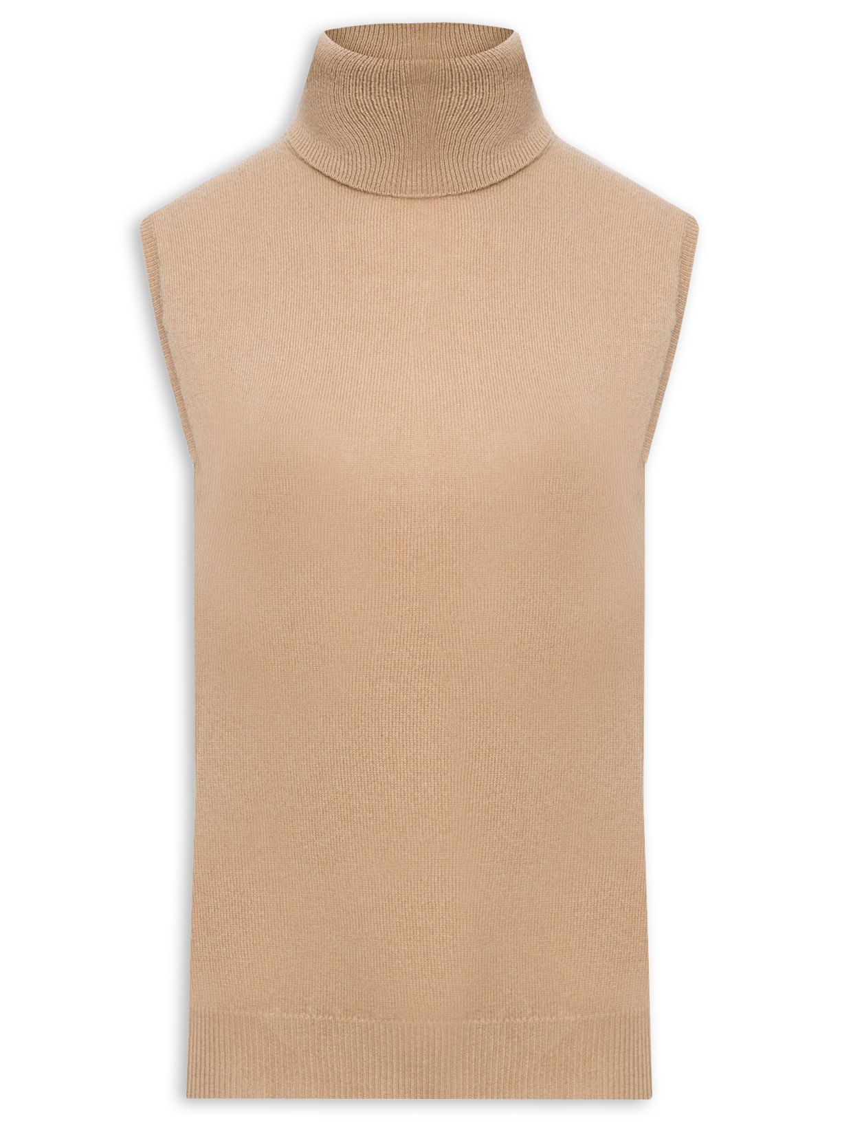 Blusa Feminina Gola Alta Puro Cashmere - Bege