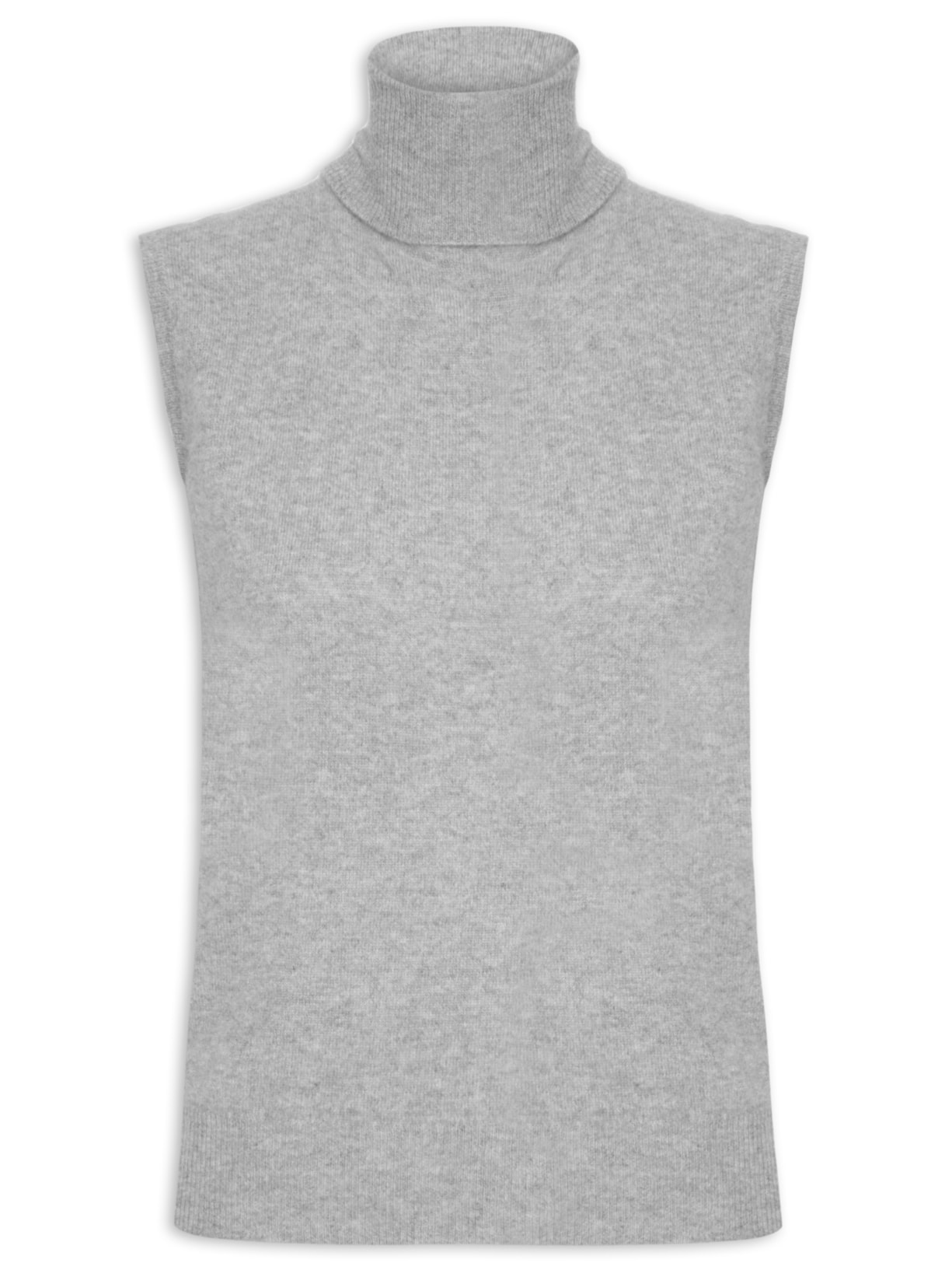 Blusa Feminina Gola Alta Puro Cashmere - Cinza