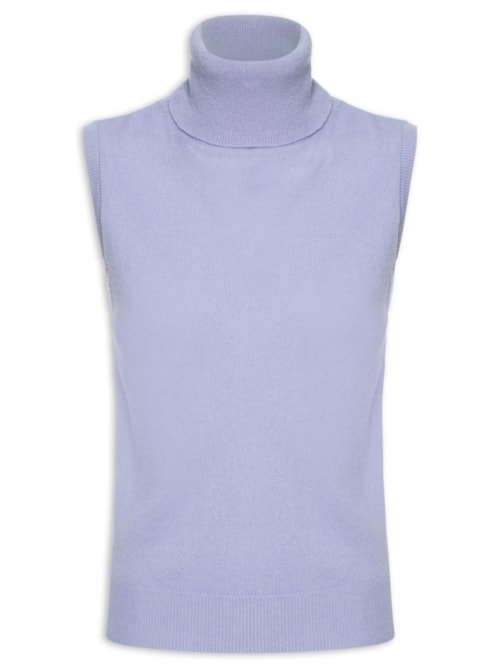 Blusa Feminina Gola Alta Puro Cashmere - Lilás