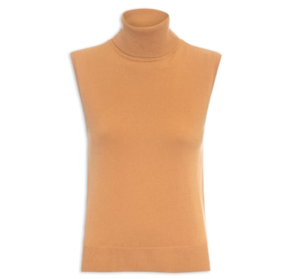Blusa Feminina Gola Alta Puro Cashmere - Marrom