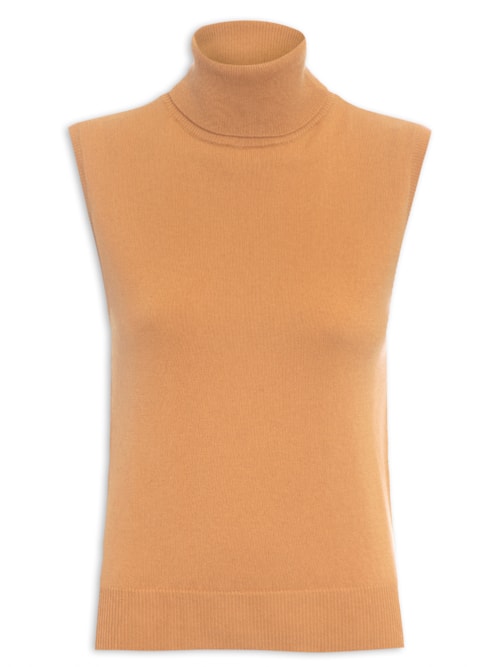 Blusa Feminina Gola Alta Puro Cashmere - Marrom